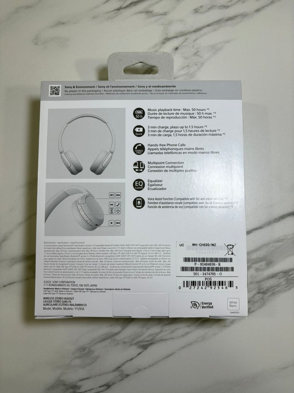 Audífonos Sony WH-CH520 (Blanco) - imagen 2