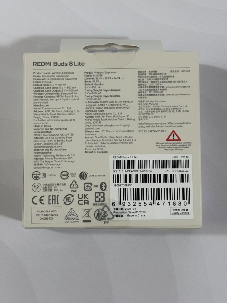 Audífonos Redmi Buds 8 Lite Blanco - imagen 2