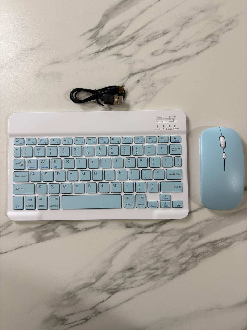 Teclado + mouse azul cielo - imagen 2