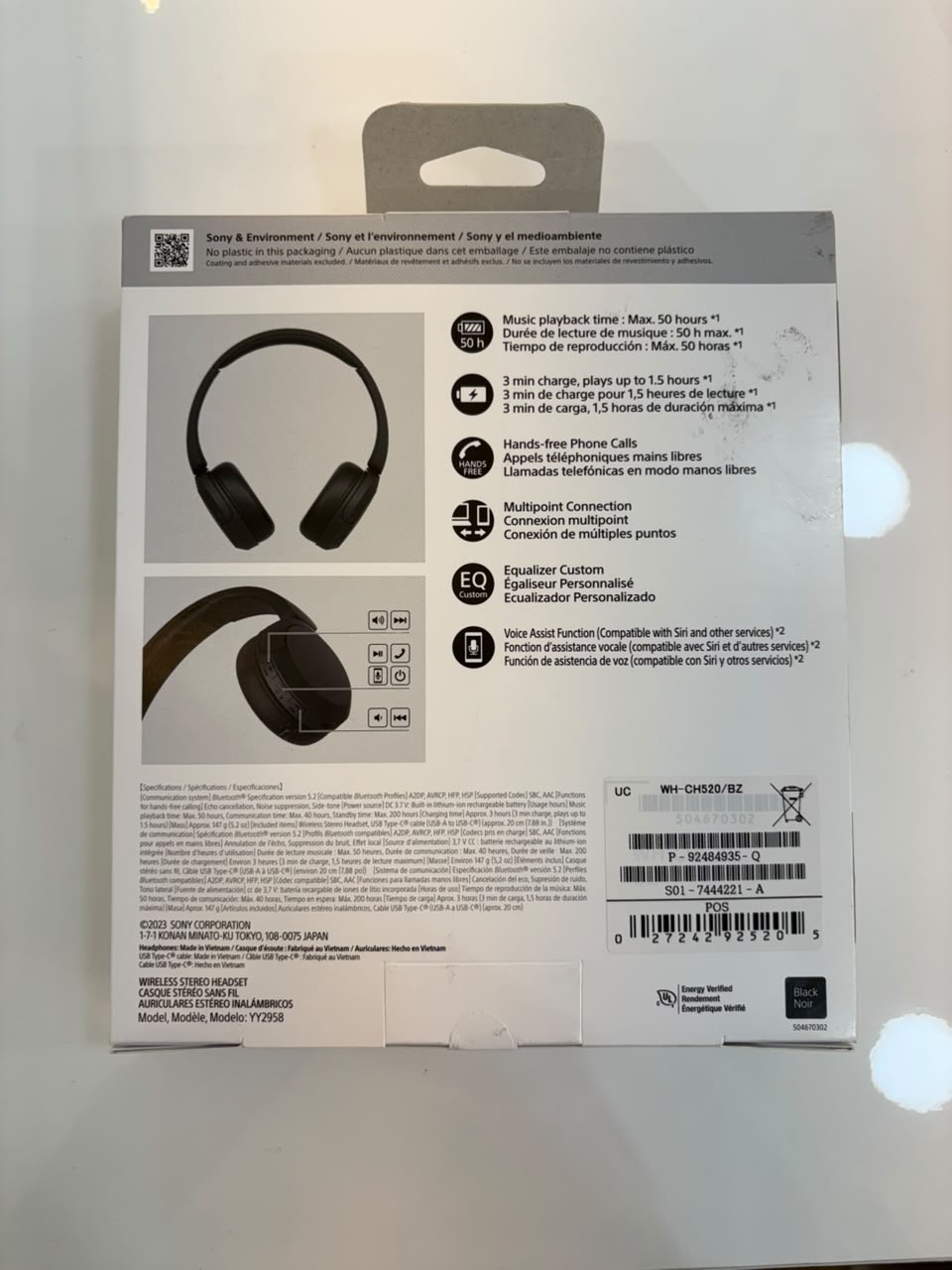 Audífonos Sony WH-CH520 (Negro) - imagen 2
