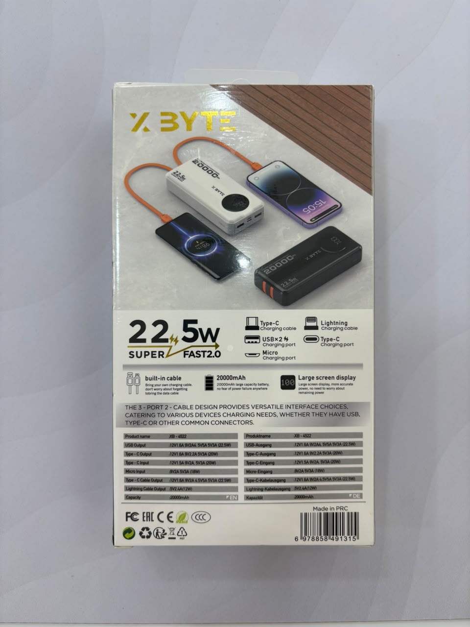 Power Bank 20.000 mah X BYTE - imagen 2